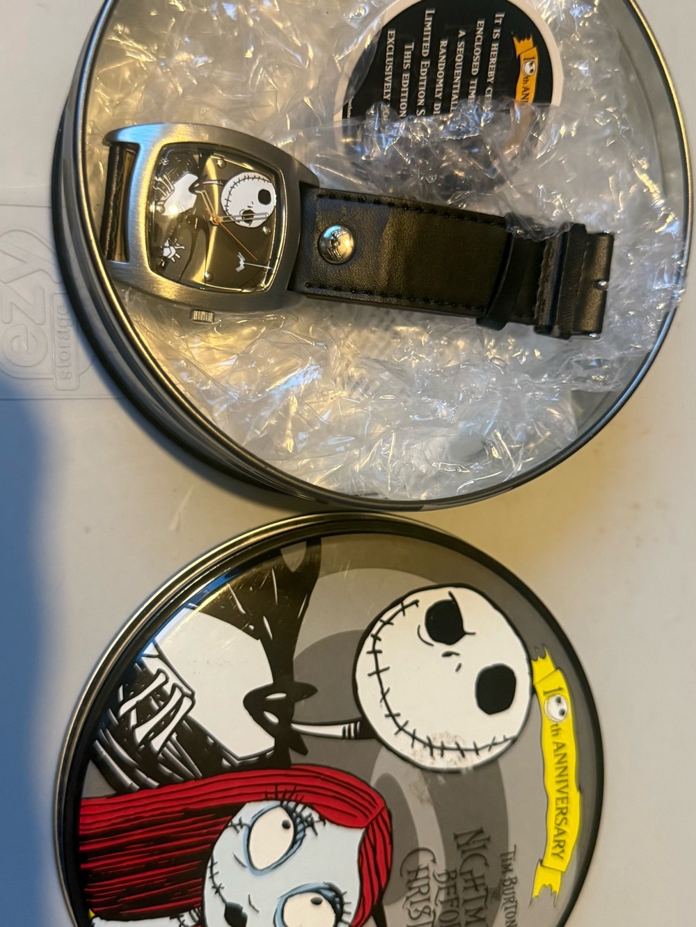 The Nightmare Before Christmas Jack Skellington Watch 10th anniversary w/ Tin